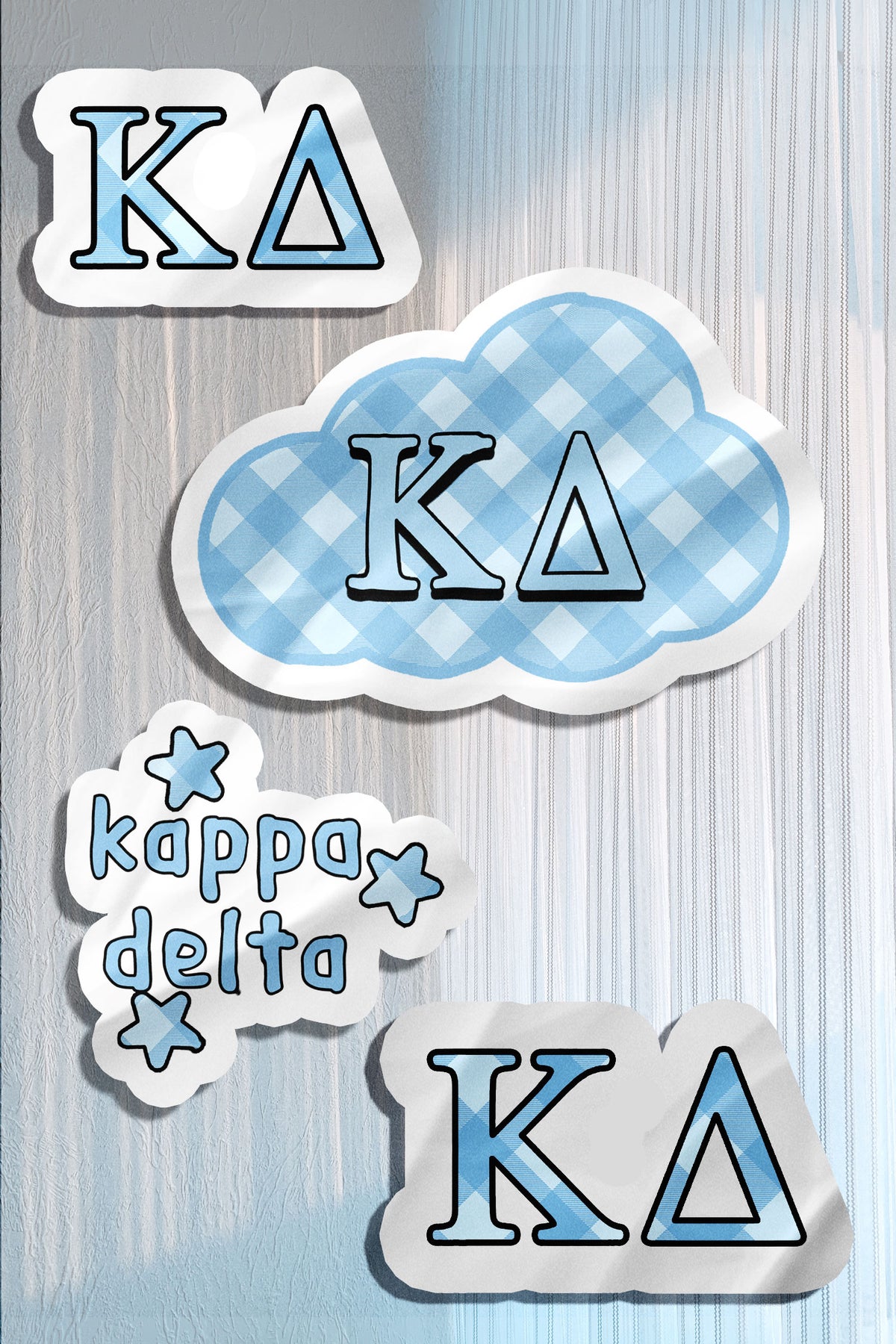 Blue Theme Waterproof Sorority Stickers - Kappa Delta