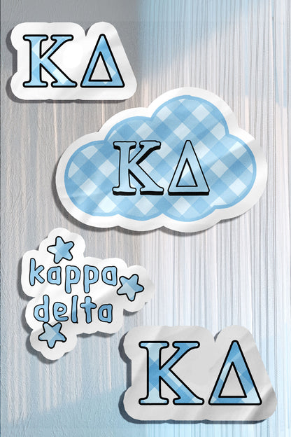 Blue Theme Waterproof Sorority Stickers
