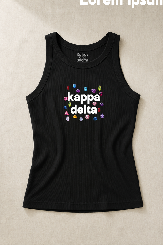 Gems Charcoal Sorority Tank - Kappa Delta