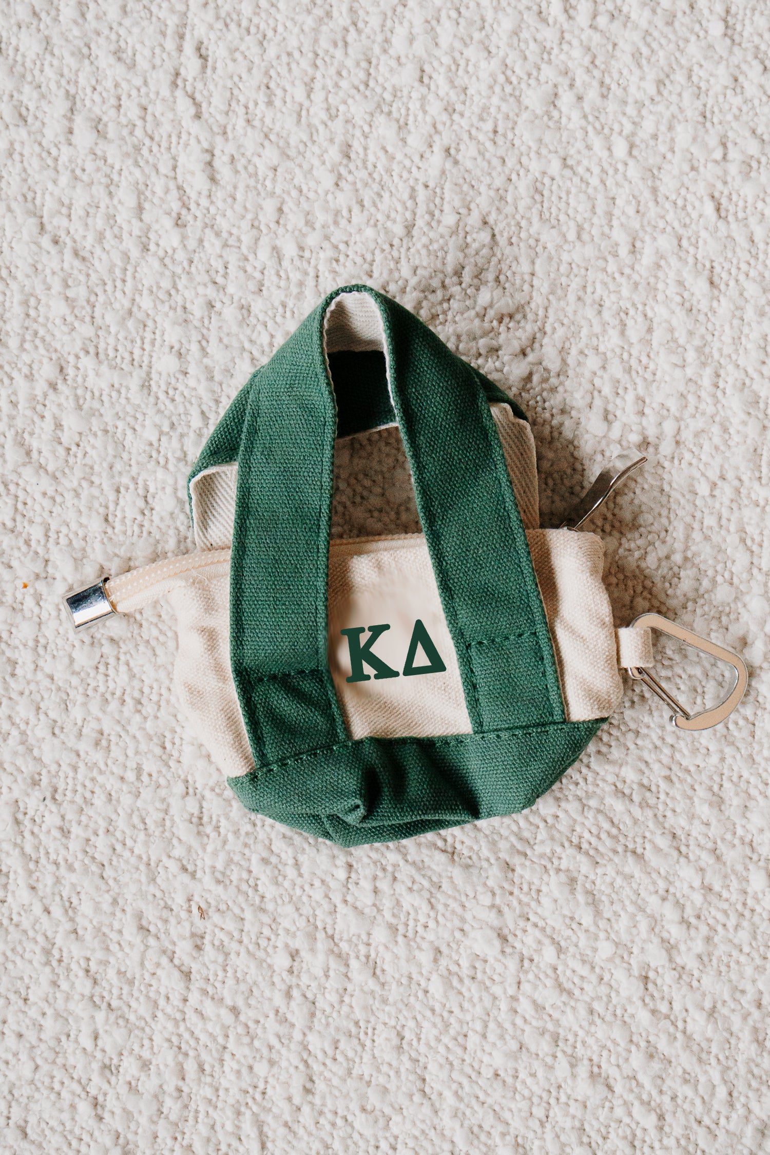 Green Mini Tote Bag Sorority Keychain - Green