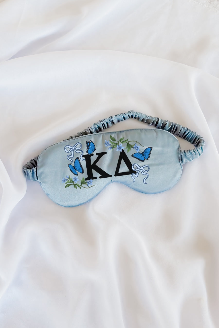 Light Blue Butterflies Sleep Mask - Kappa Delta
