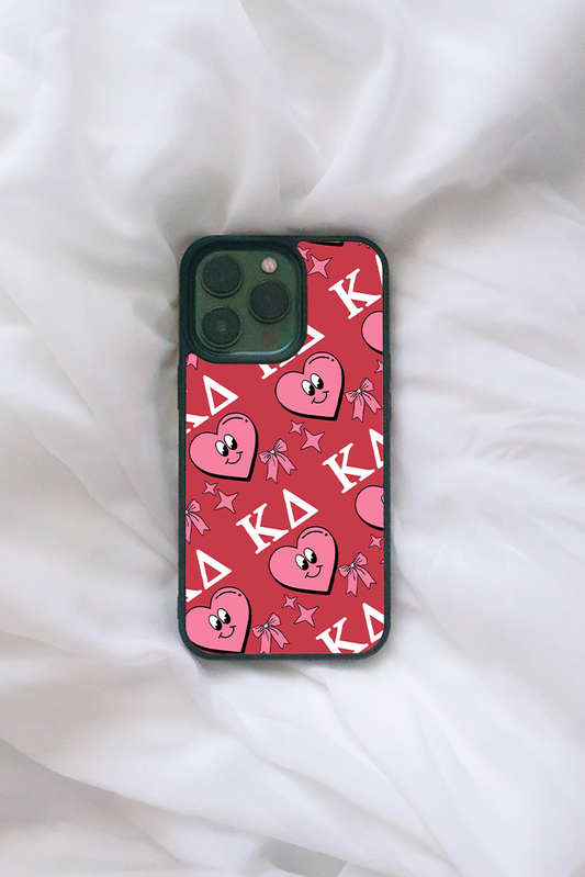 Cartoon Hearts Greek Letters iPhone Case - Kappa Delta