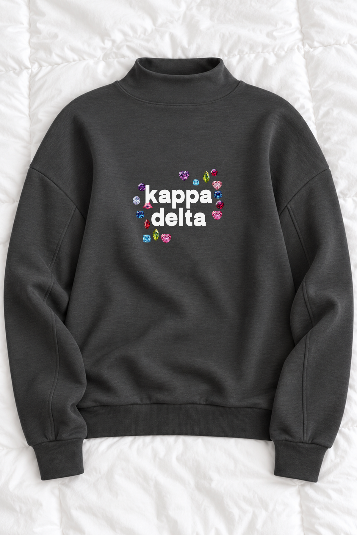 Gems Charcoal Sorority Mockneck - Kappa Delta