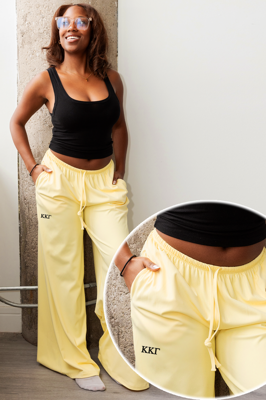 Greek Letter Yellow Yoga Pants - Kappa Kappa Gamma