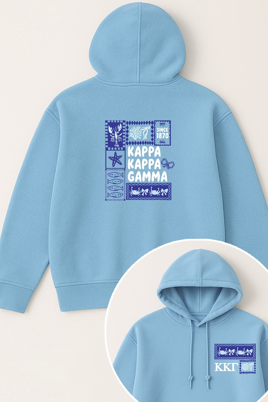 Blue Coquette Hoodie - Kappa Kappa Gamma