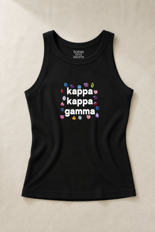Gems Charcoal Sorority Tank - Kappa Kappa Gamma
