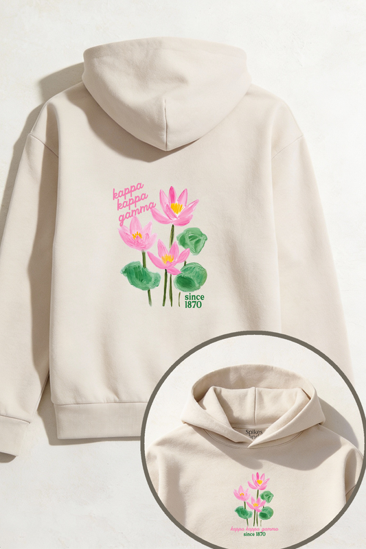 Ivory Water Lily Hoodie - Spikes and Seams Greek