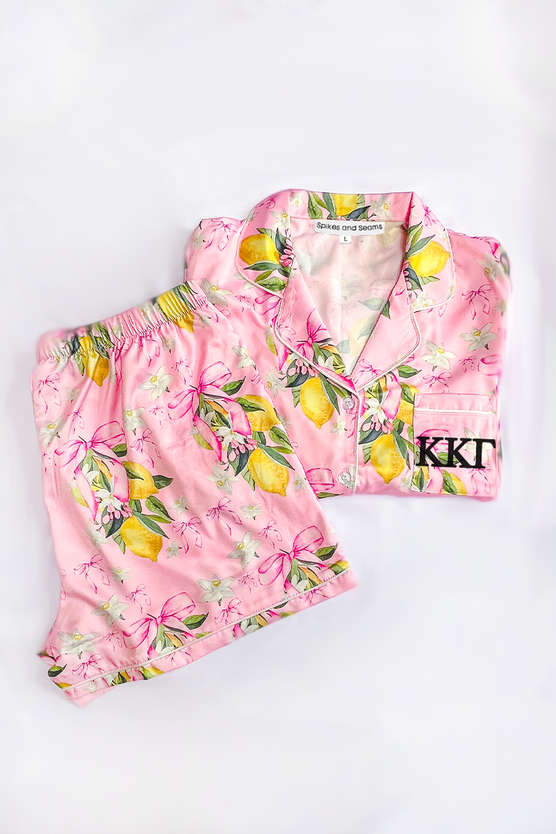 Citrine Coquette Greek Letter pajamas - Kappa Kappa Gamma