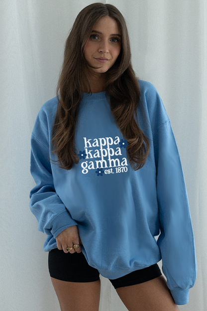 Blue Daisy Crewneck - Kappa Kappa Gamma