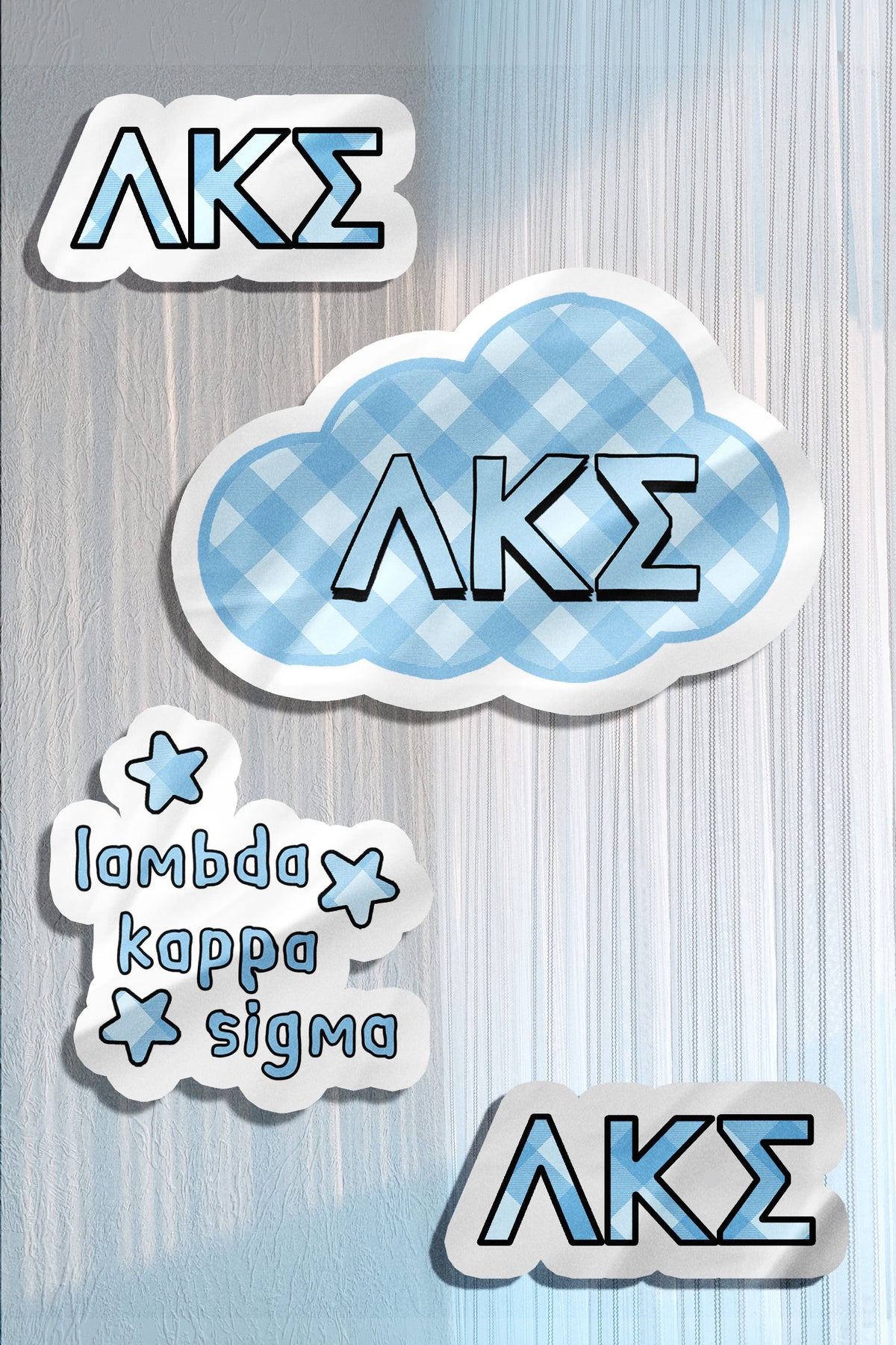 Blue Theme Waterproof Sorority Stickers