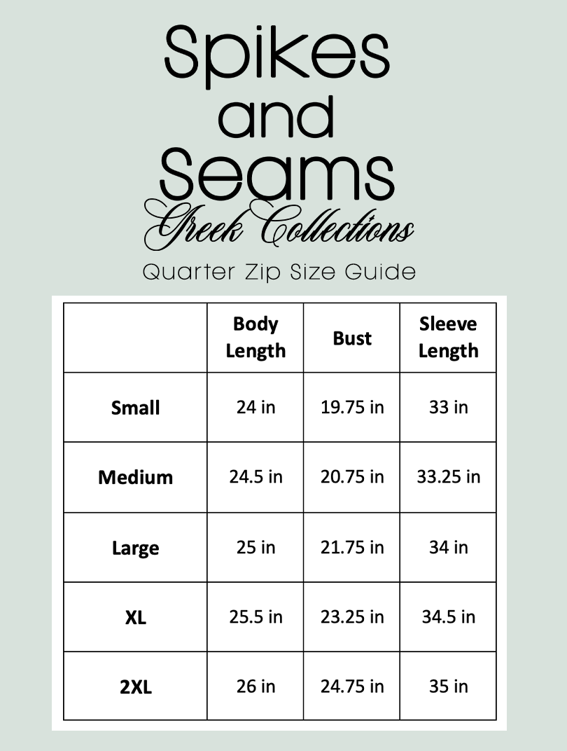 Orchid Floral Greek Letter Quarter Zip - Delta Zeta - Spikes and Seams Greek