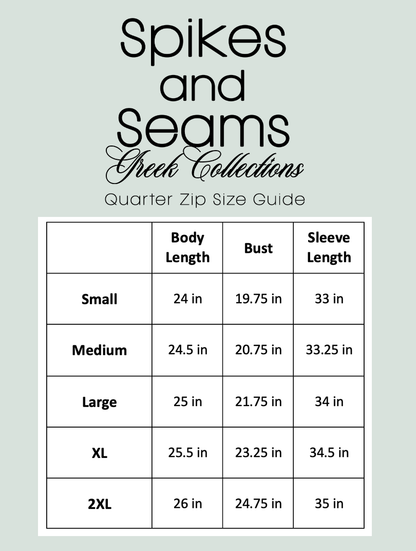 Orchid Floral Greek Letter Quarter Zip - Delta Zeta - Spikes and Seams Greek