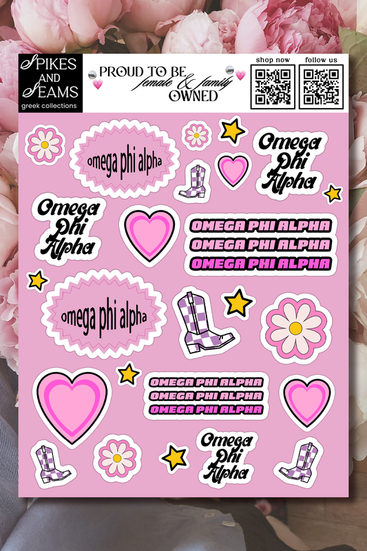 Sticker Sheet #12 - Omega Phi Alpha