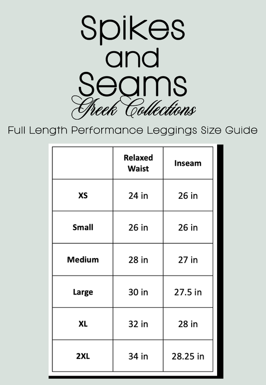 Women's Performance Leggings with Small White Greek Letters - Kappa Delta Chi