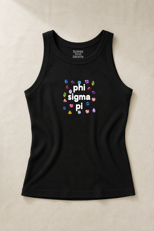Gems Charcoal Sorority Tank - Phi Sigma Pi