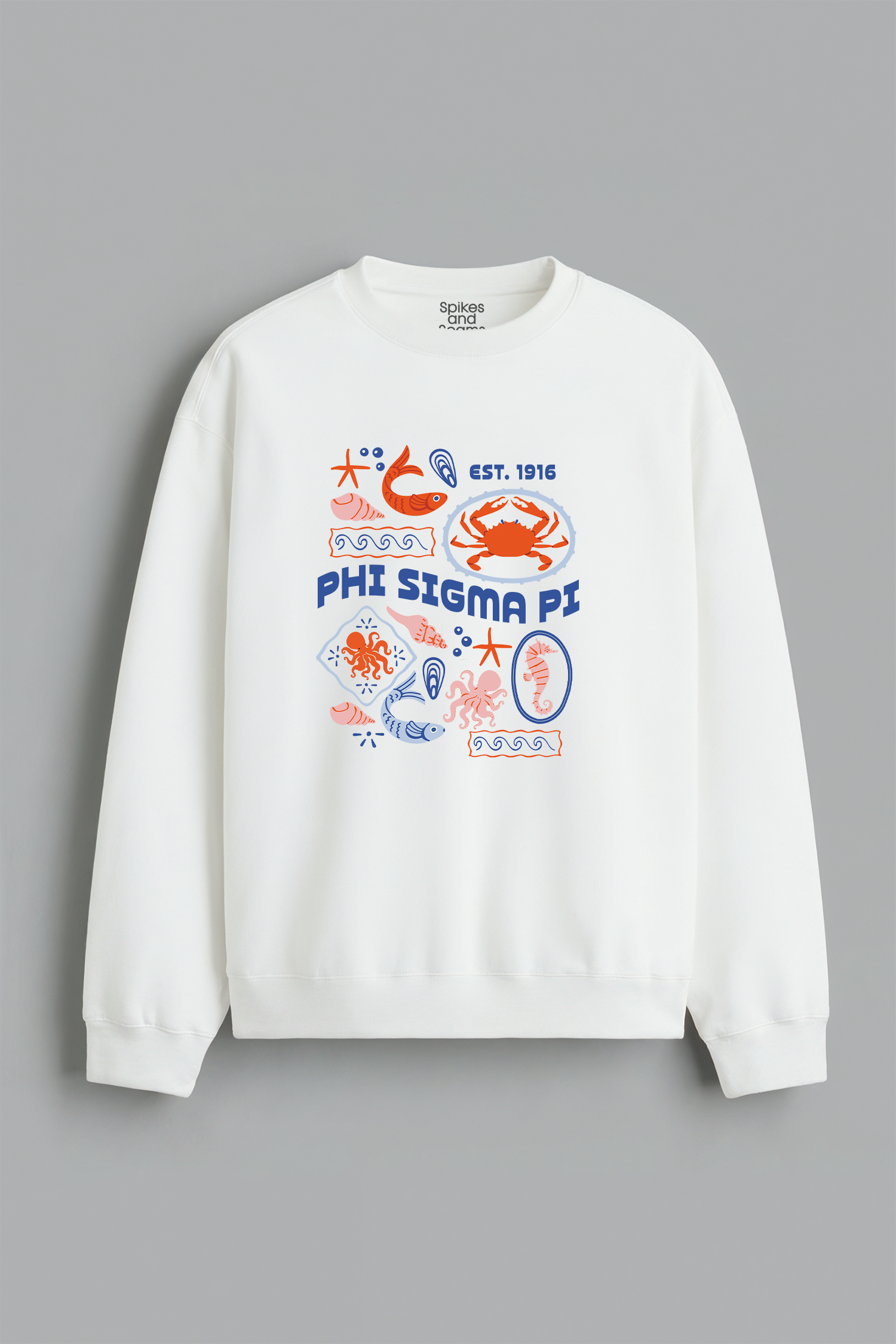 Sorority Ocean Crewneck - Phi Sigma Pi - Spikes and Seams Greek