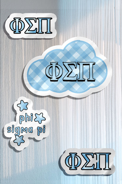 Blue Theme Waterproof Sorority Stickers