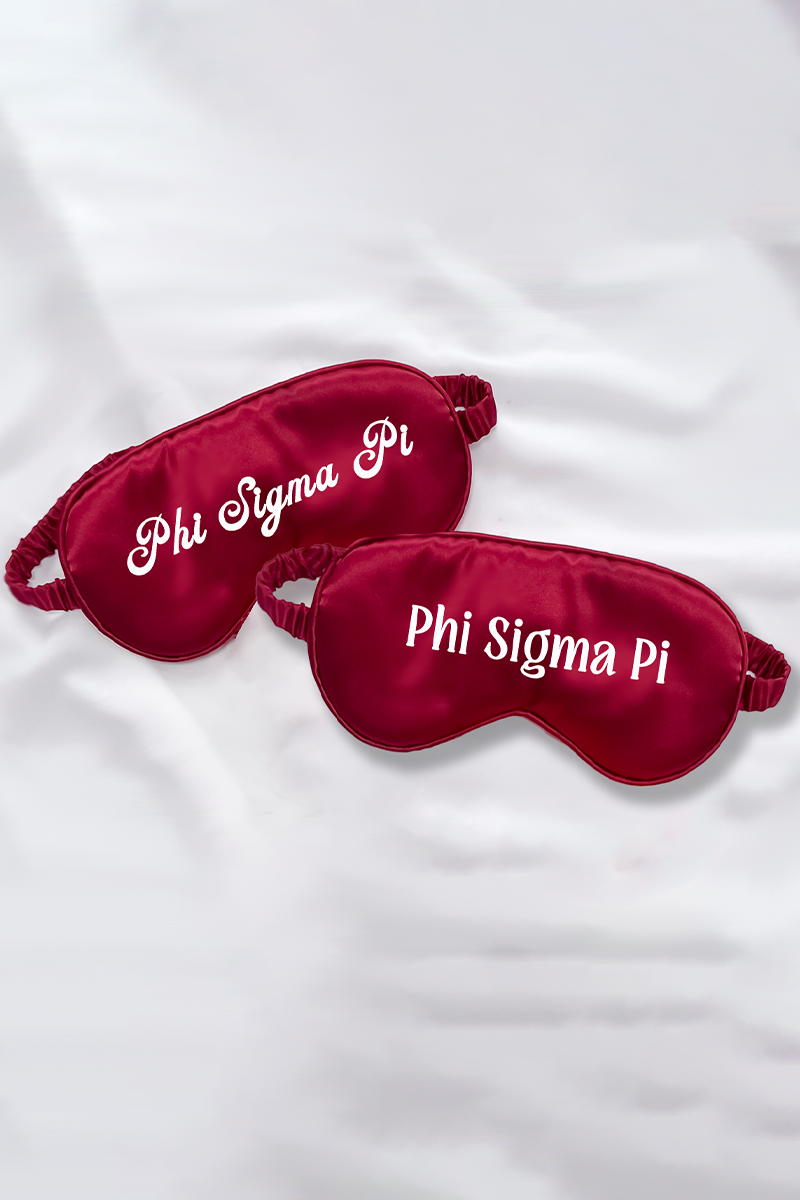 Choose your font! Burgundy Sleep Mask  - Phi Sigma Pi