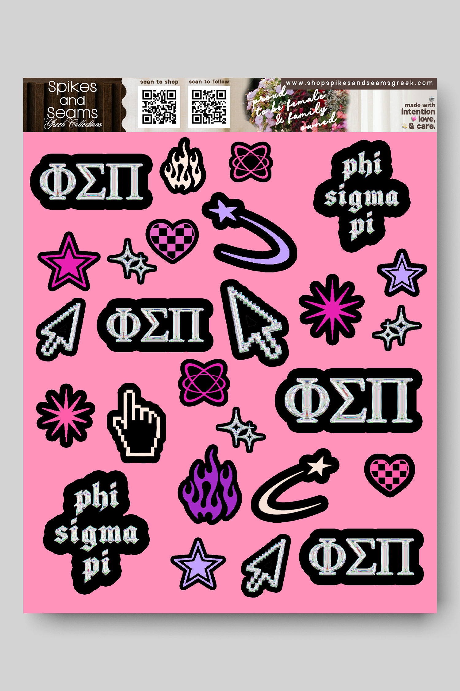 Sorority Sticker Sheet #24 - Phi Sigma Pi