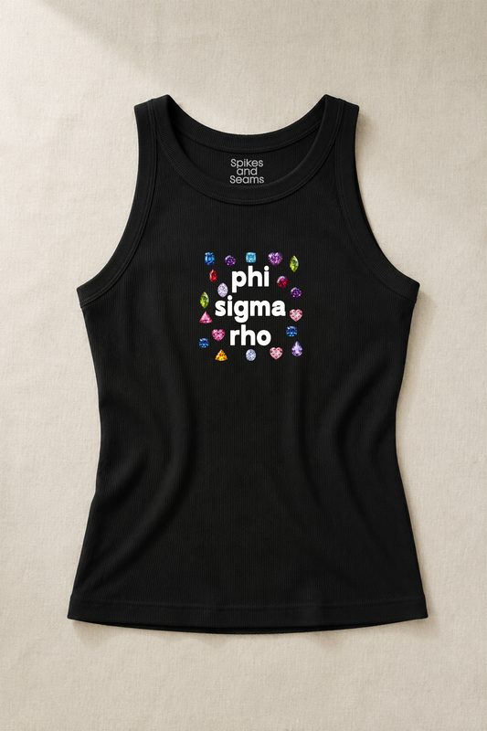 Gems Charcoal Sorority Tank - Phi Sigma Rho