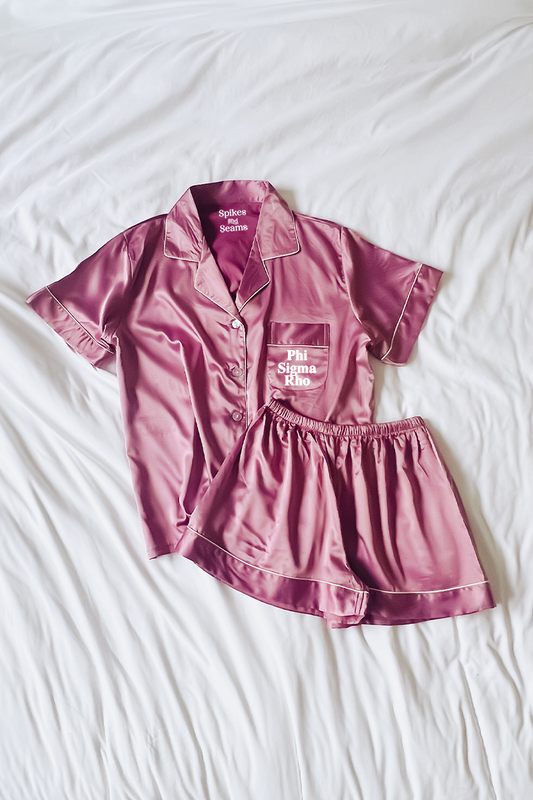 Light Purple Block font Pajamas - Phi Sigma Rho