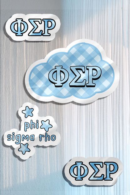 Blue Theme Waterproof Sorority Stickers