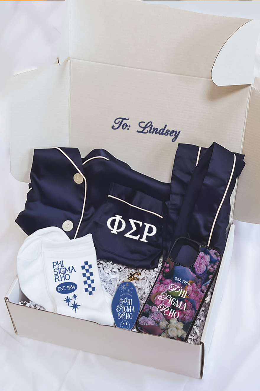 Navy Pajamas Gift Box - Phi Sigma Rho