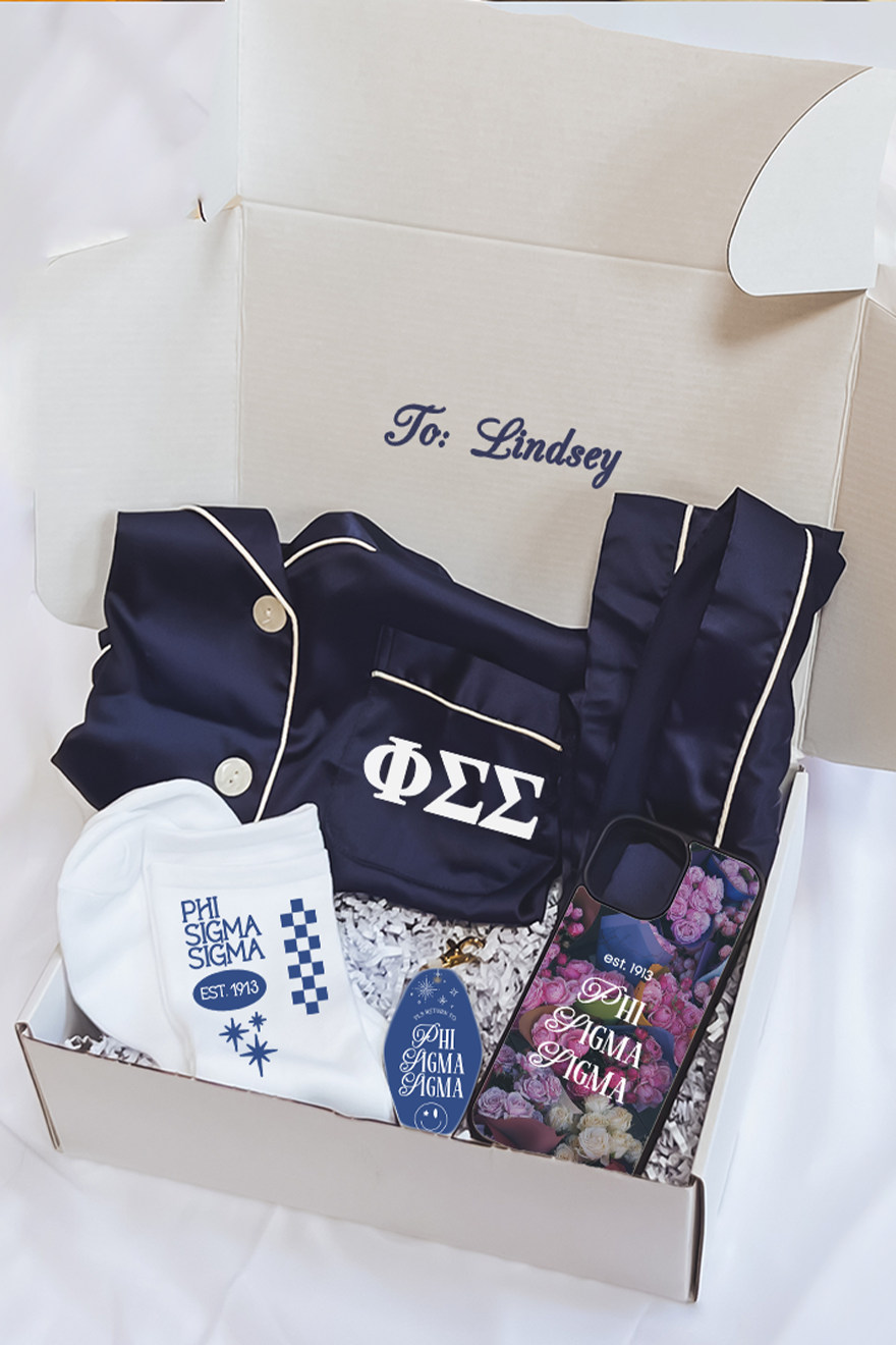 Navy Pajamas Gift Box - Phi Sigma Sigma