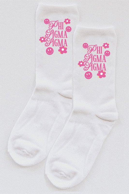 Pink Accent socks - Phi Sigma Sigma