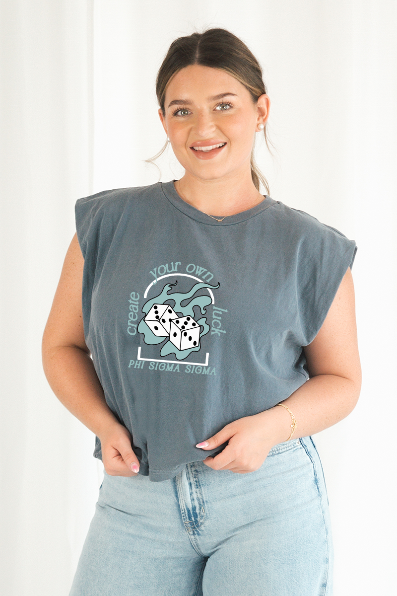 Create Your Own Luck Muscle Tee - Phi Sigma Sigma