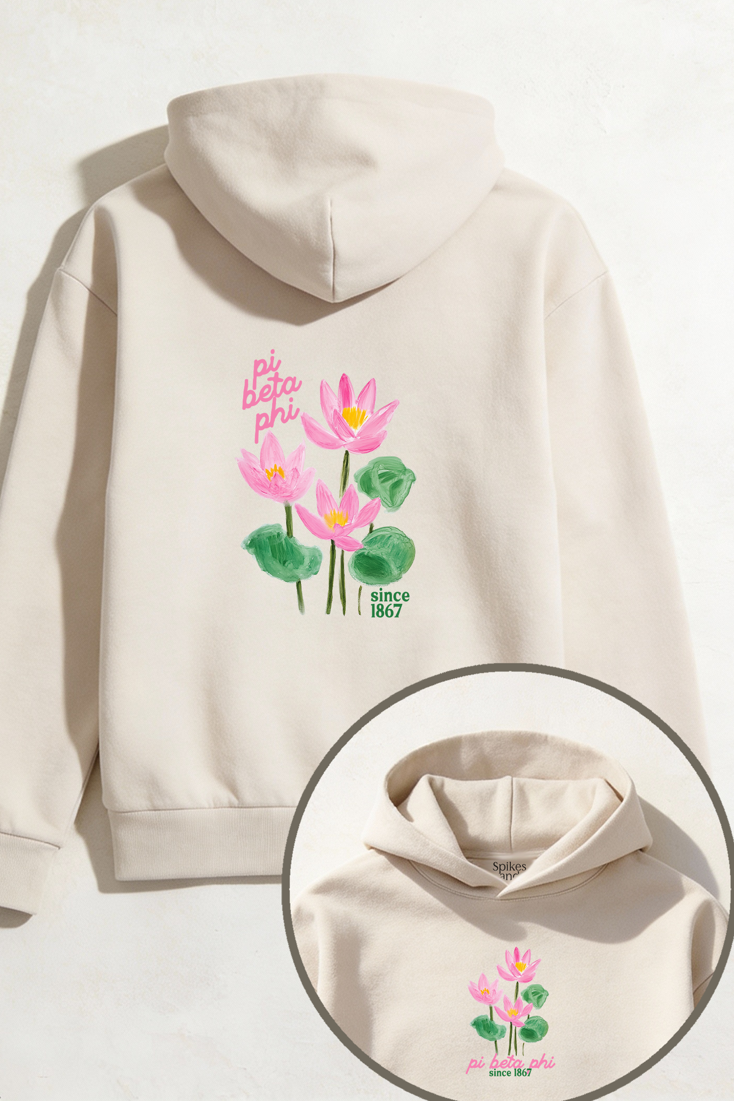 Ivory Water Lily Hoodie - Pi Beta Phi