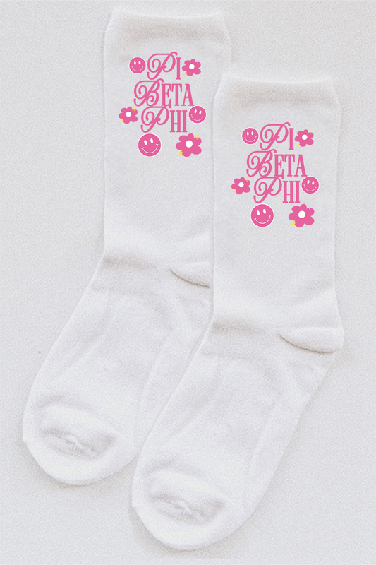 Pink Accent socks - Pi Beta Phi