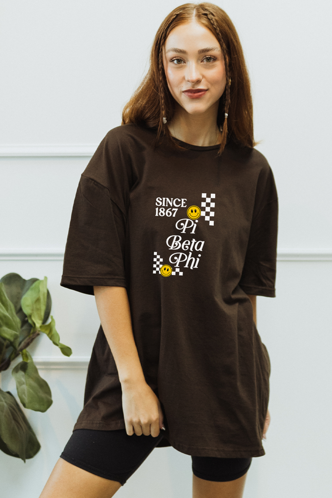 Dark Chocolate Checkered tee - Pi Beta Phi