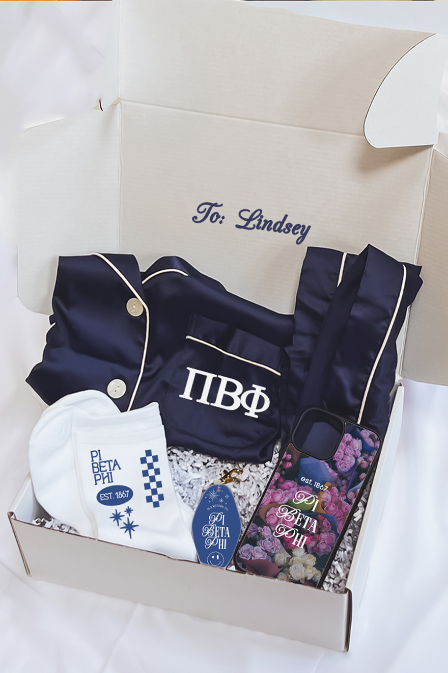 Navy Pajamas Gift Box - Pi Beta Phi
