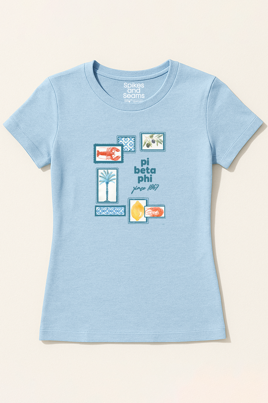Light Blue Mediterranean Tee - Pi Beta Phi