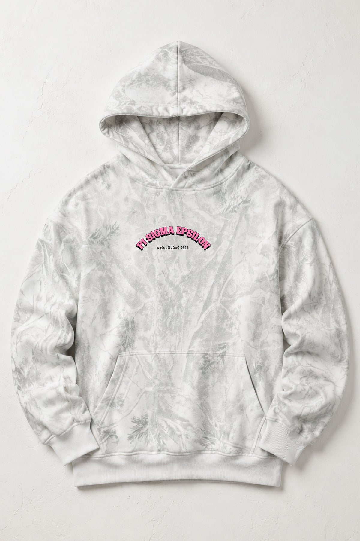 Sorority Birch Hoodie Pink Text