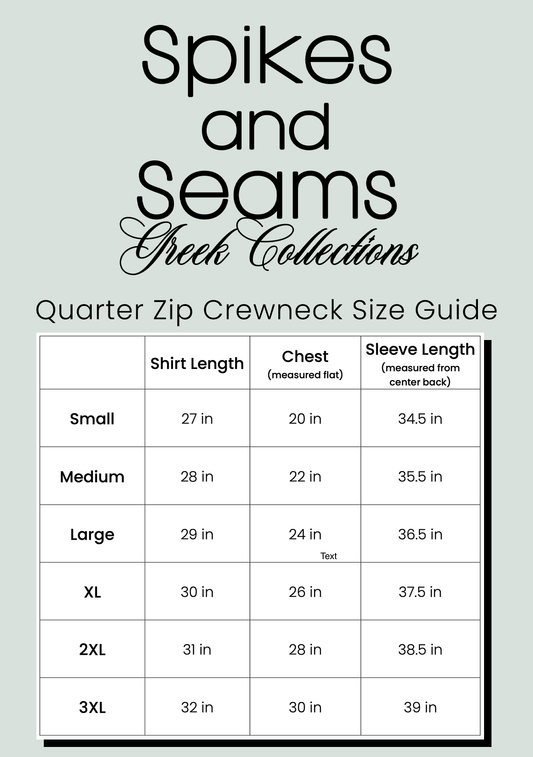 Green Retro Badges Quarter Zip - Phi Sigma Sigma - Spikes and Seams Greek