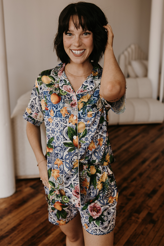 Greek Letter Sicilian Fruit pajamas - Alpha Omicron Pi - Spikes and Seams Greek