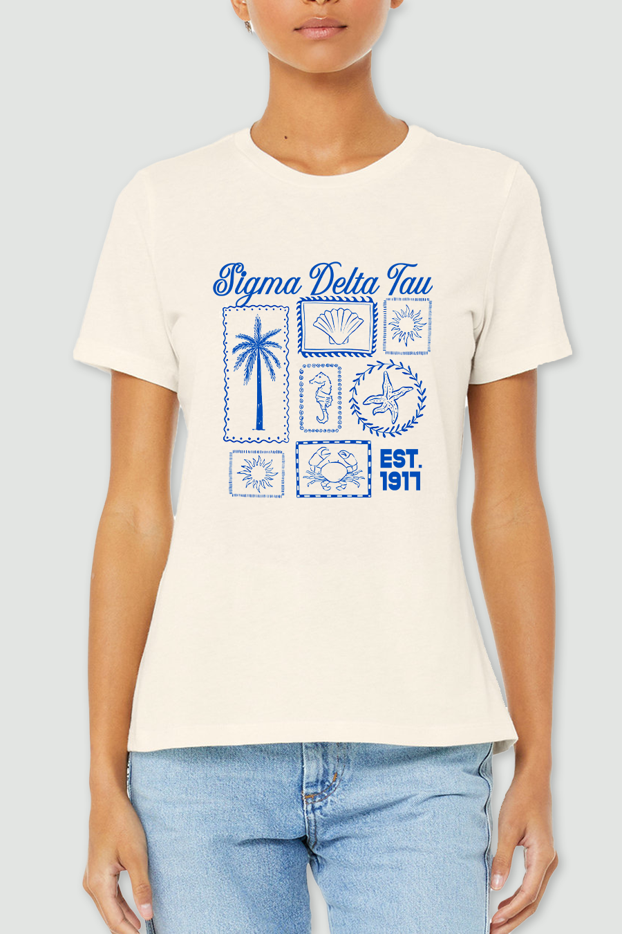 Beige Coastal Tee - Sigma Delta Tau