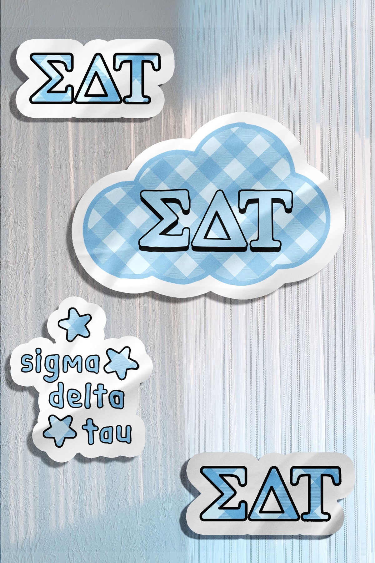 Blue Theme Waterproof Sorority Stickers