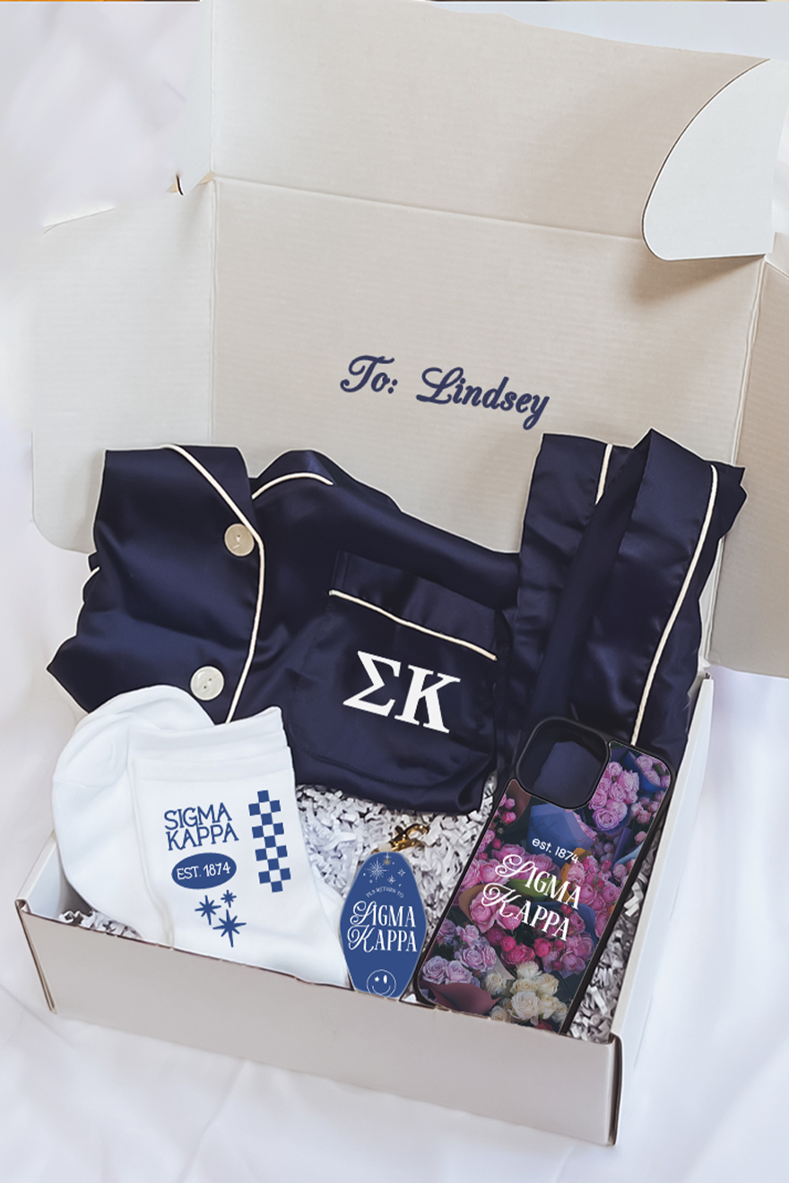 Navy Pajamas Gift Box - Sigma Kappa