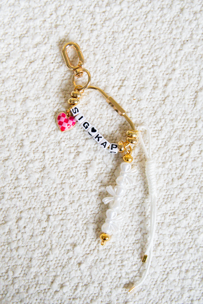 Gold Sorority Keychain Bag Charm