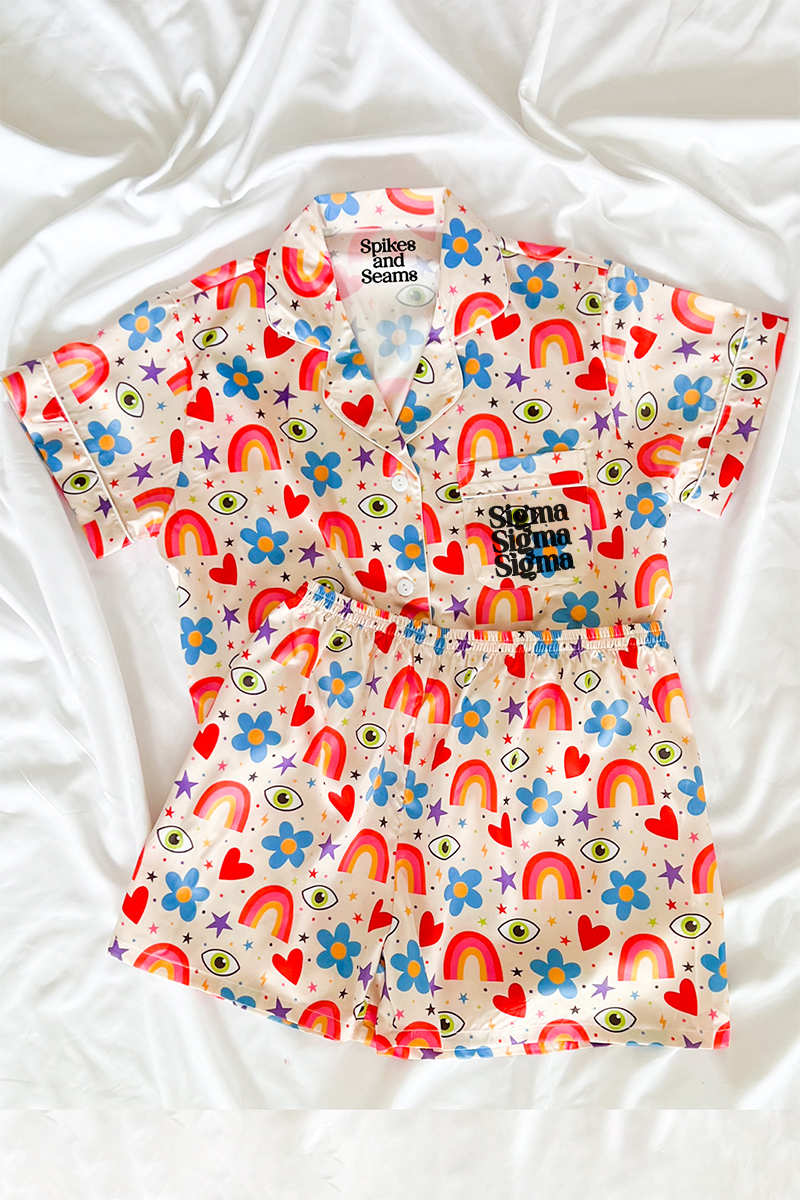 Block Font Beige Icons Pajamas - Sigma Sigma Sigma