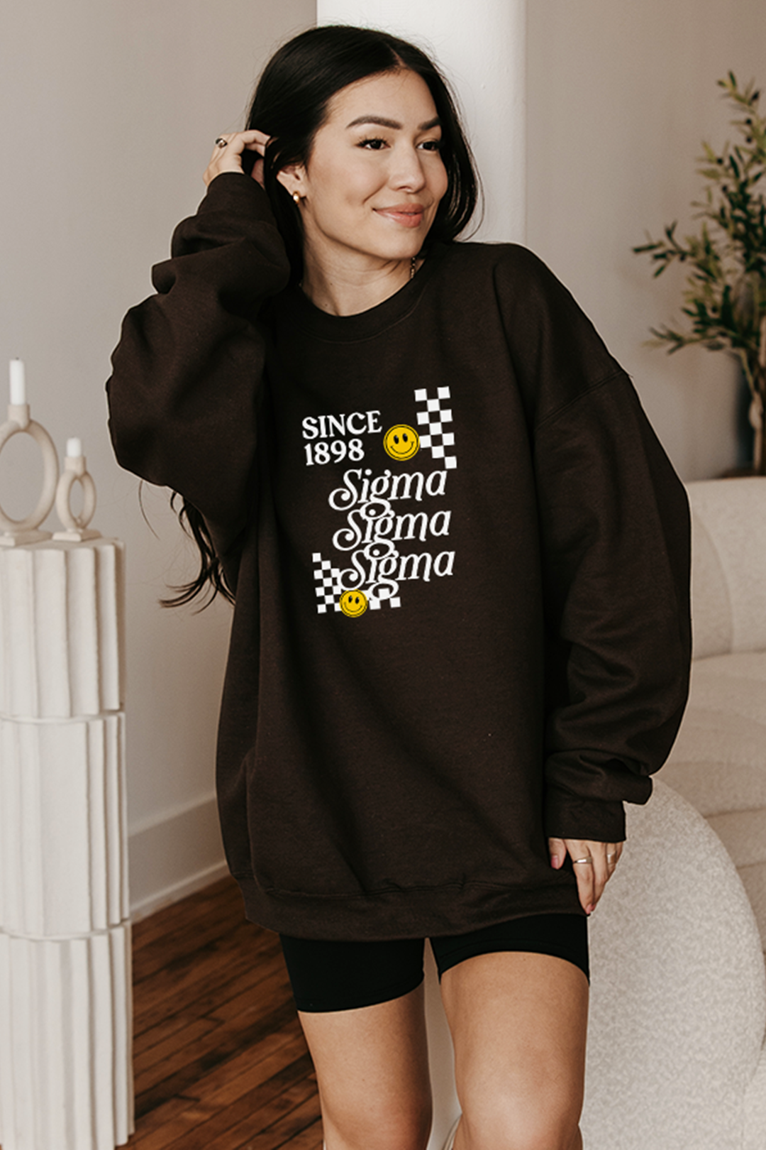 Chocolate Checkered sweatshirt - Sigma Sigma Sigma