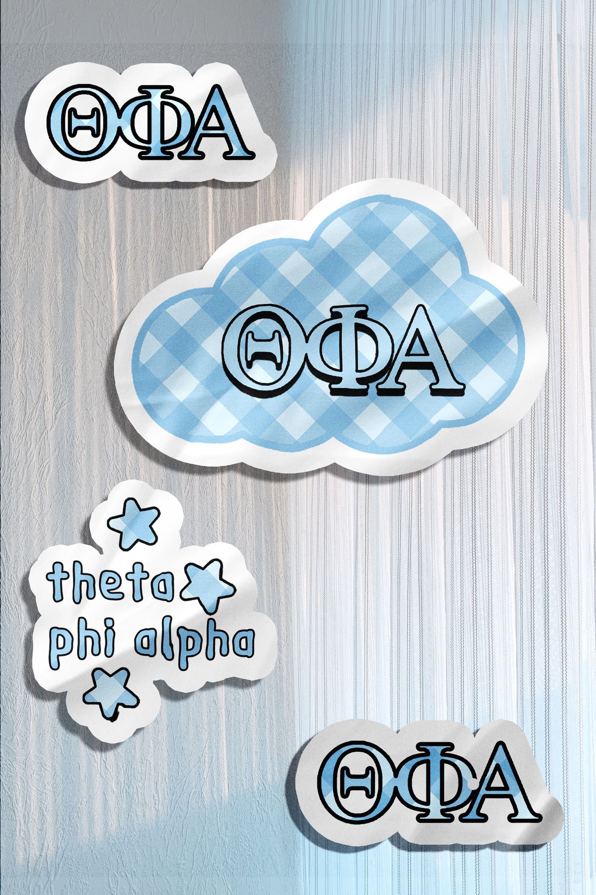 Blue Theme Waterproof Sorority Stickers