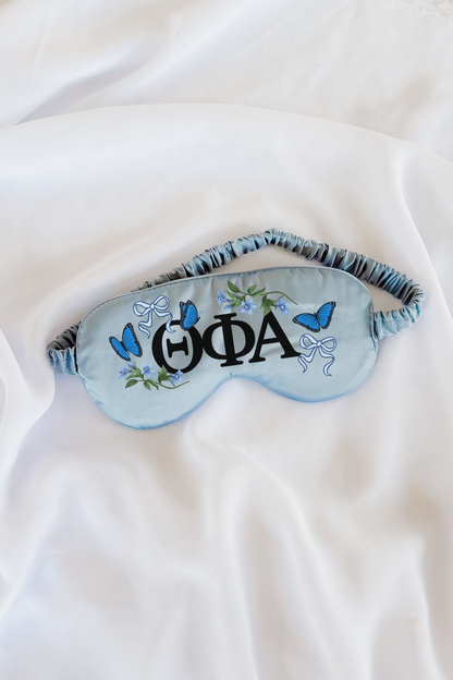 Light Blue Butterflies Sorority Sleep Mask