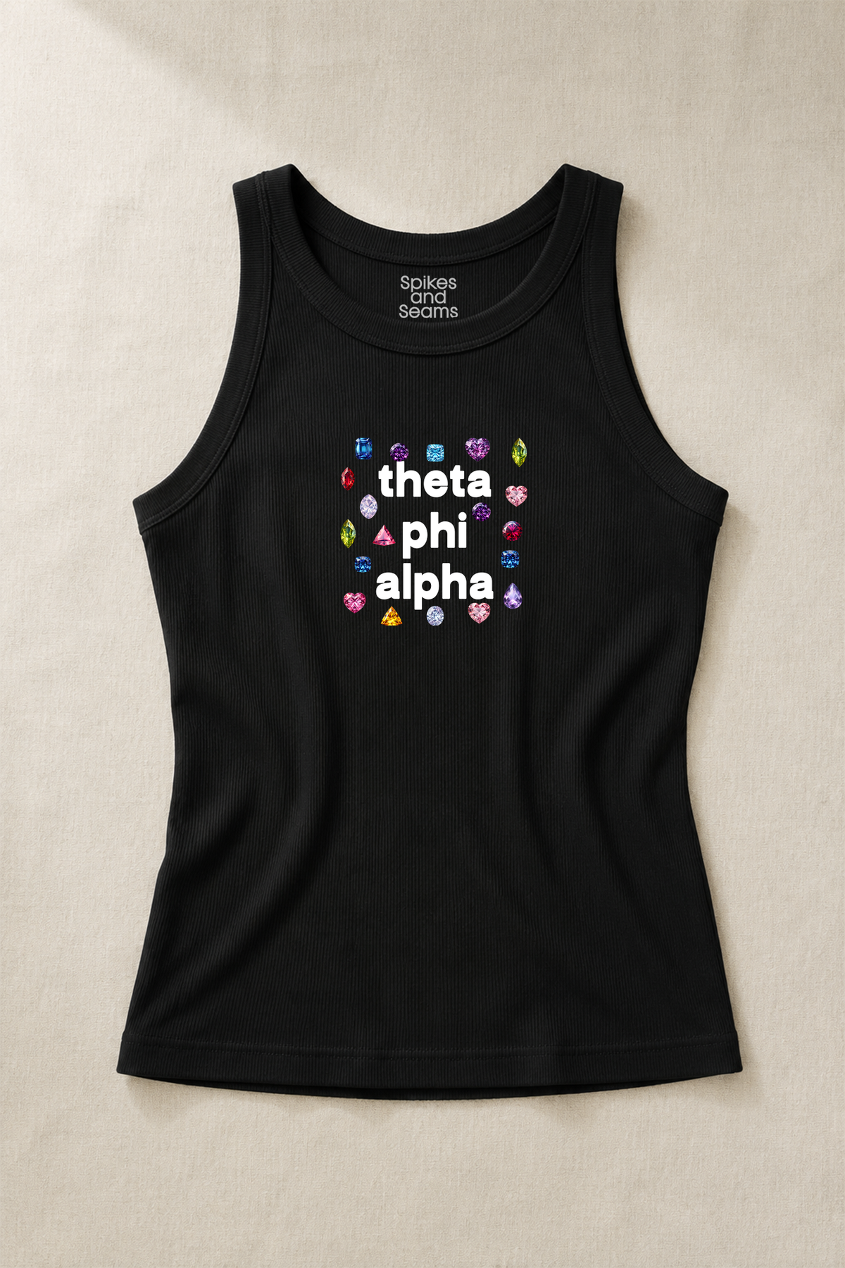 Gems Charcoal Sorority Tank - Theta Phi Alpha