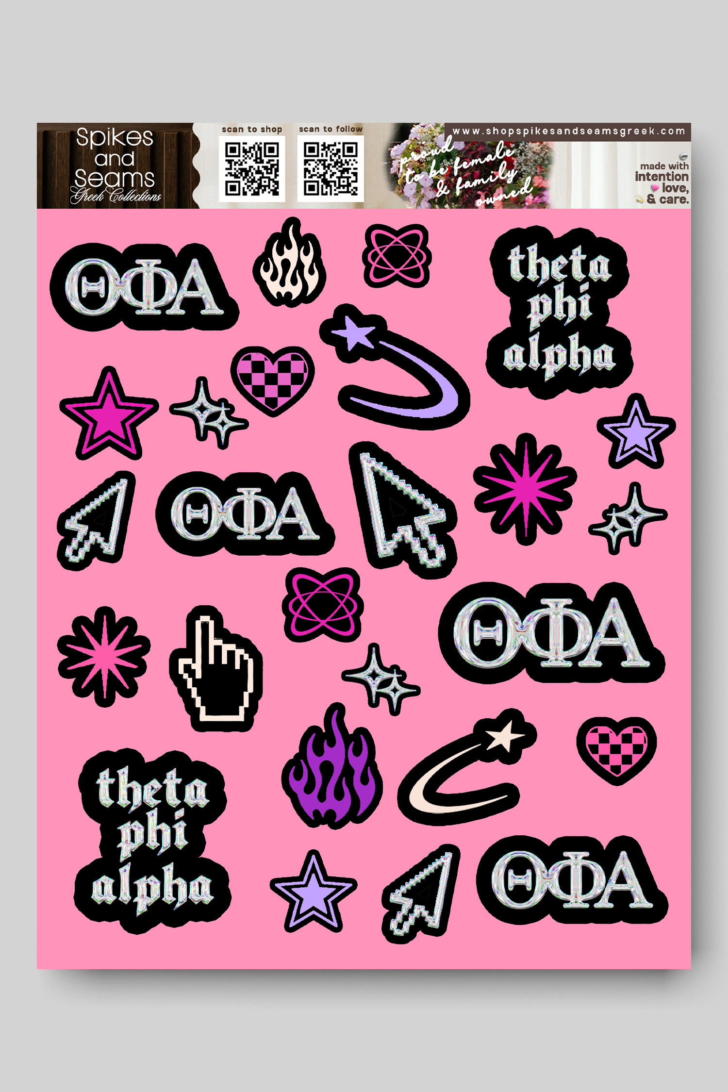Sorority Sticker Sheet #24 - Theta Phi Alpha