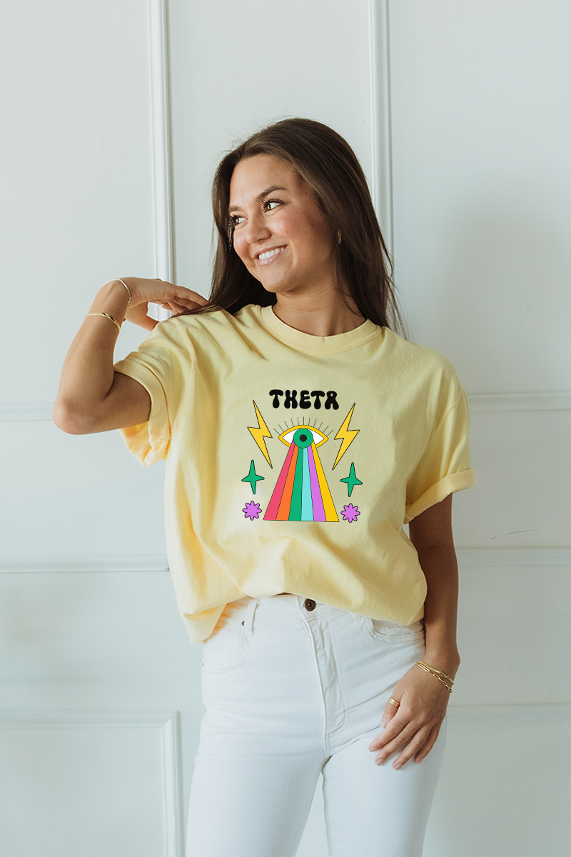 Yellow Eye tee - Theta - Spikes and Seams Greek