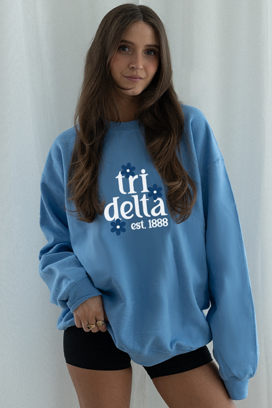 Blue Daisy Crewneck - Tri Delta